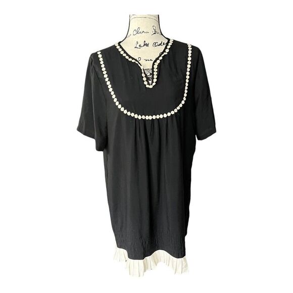 RSVP Women's Sheath Dress with Pom Pom Trim in Black  size 14 - Picture 1 of 10